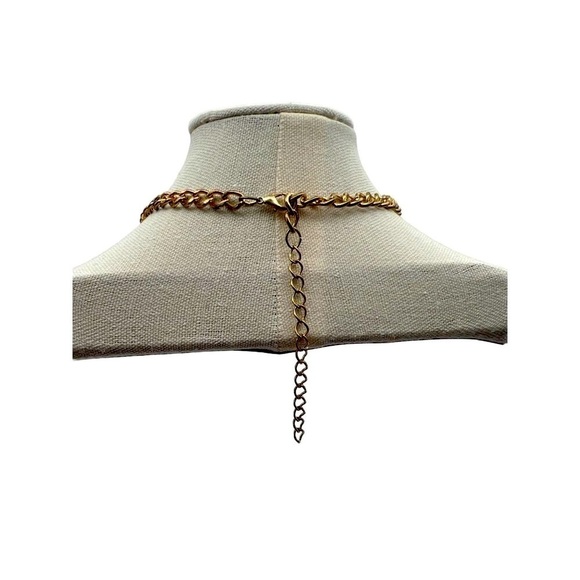 Faux Amber Teardrop Statement Necklace & Charm Bracelet Set   N77 - Picture 5 of 9